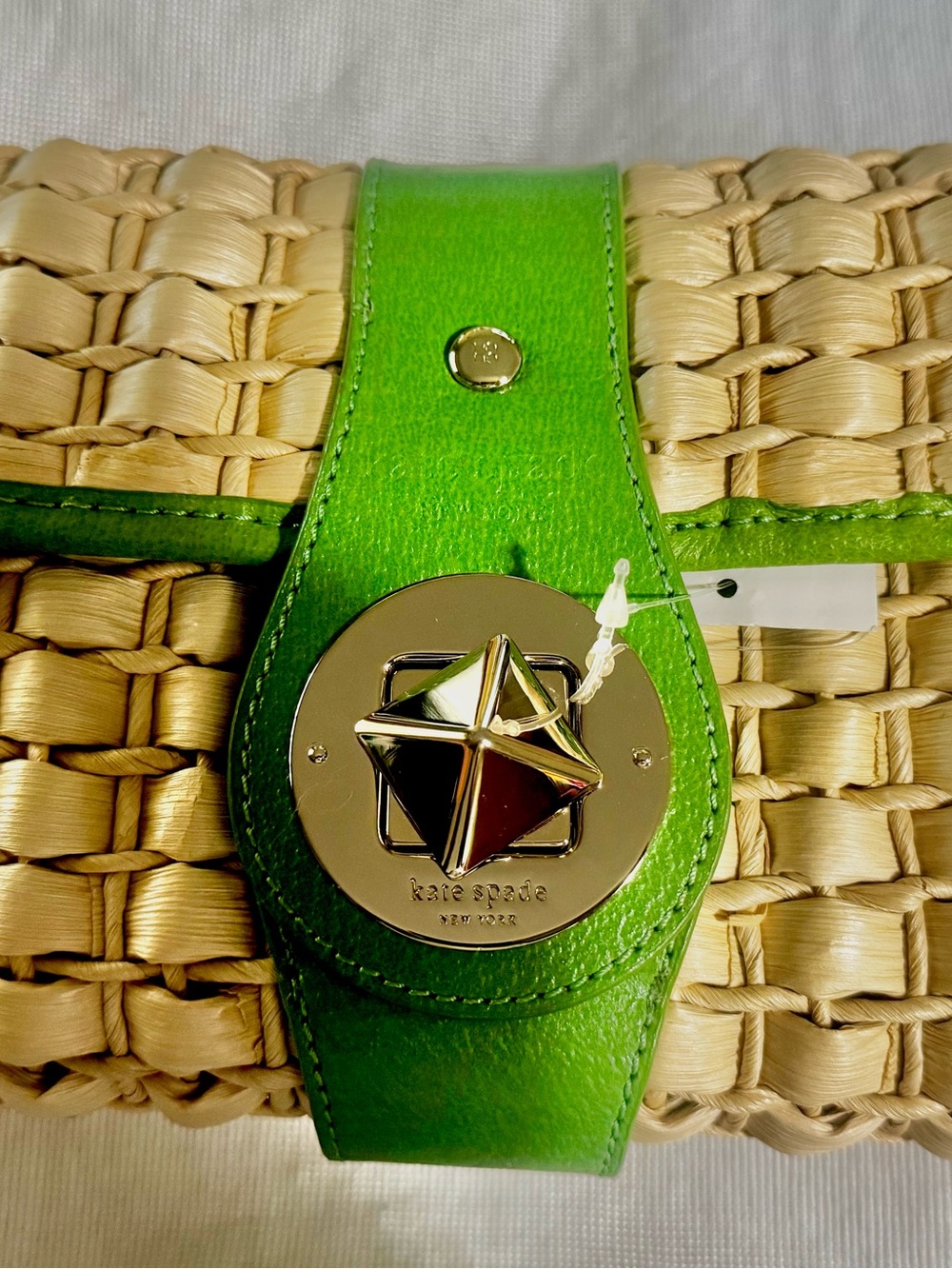 kate spade Yellow and Green Leather Ava clutch